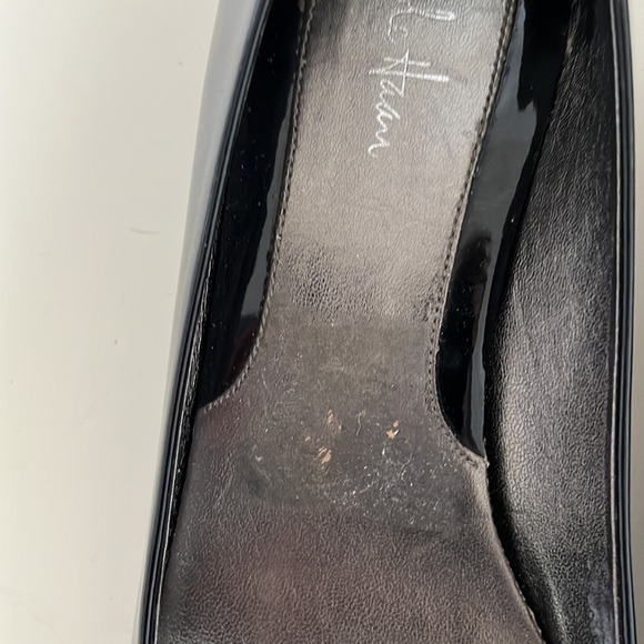 Cole Haan Black Patent Low Heeled Open Toe Wedges, US 8.5 - Picture 8 of 8
